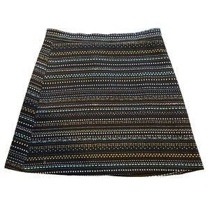 H&M A-Line Skirt Small Black Geometric Unlined Pull On
